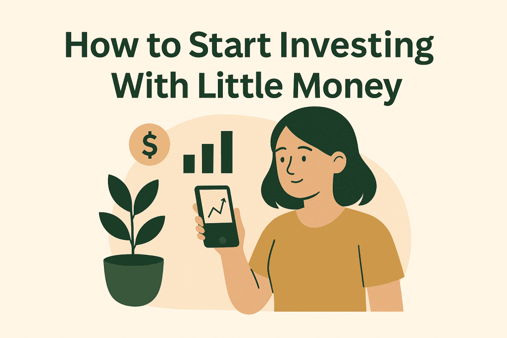 How to start investing with little money – beginner investor using mobile app to buy stocks